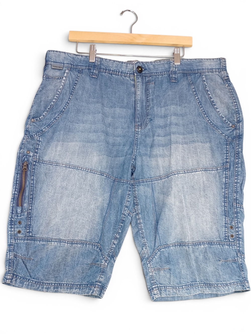 Projek Raw Y2k‎ Denim Shorts Mens 40 Light Wash Utility Skater Carpenter Jorts